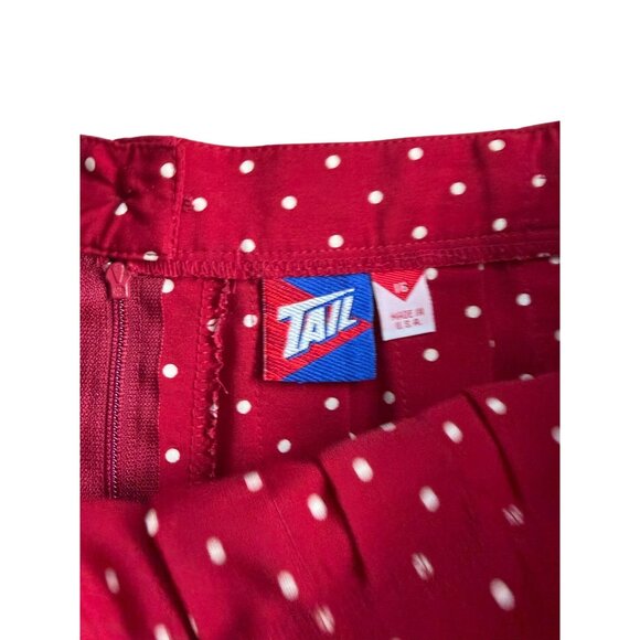 TAIL Vintage Red Polka Dot Pleated Tennis Skirt Size 16 - Picture 3 of 11